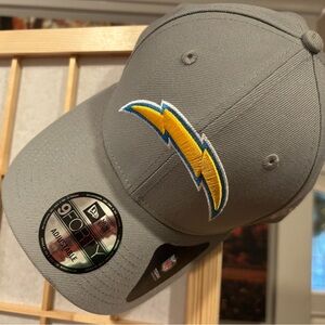 New Era Gray Adjustable Hat with Blue and Yellow Logo